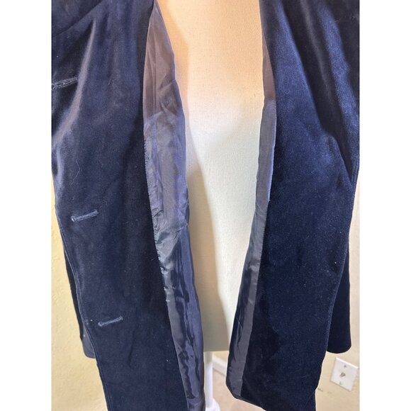 Talbots Womens Navy Blue Velvet Jacket Size 14 - Picture 8 of 9